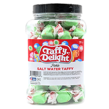 Taffy Delight Pickle Salt Water Taffy 16oz Jar